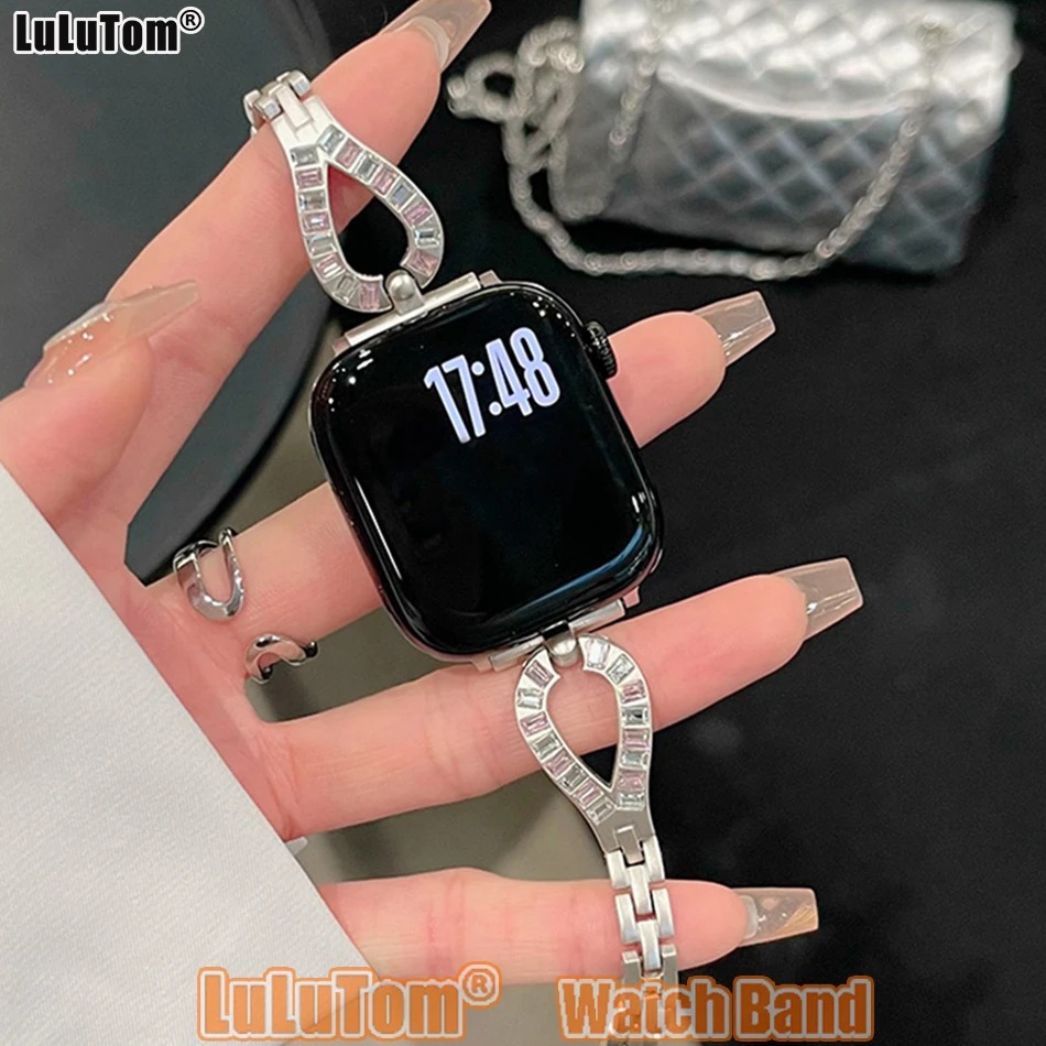 

Luxury Teardrop-shaped Strap For Apple Watch Band 38 40 41 42 44 45 46 49mm iWatch Series 10 9 8 7 6 5 4 SE Ultra Woman Bracelet