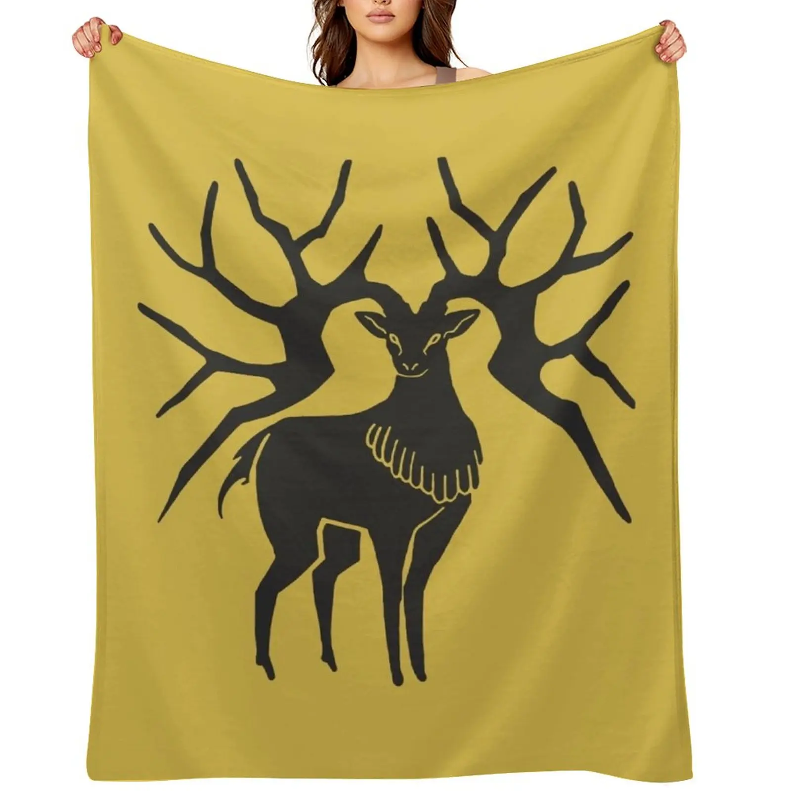 Fire Emblem?: Three Houses - Golden Deer Emblem [Colored] Throw Blanket Hairys decorative Soft Plaid Kid'S Blankets