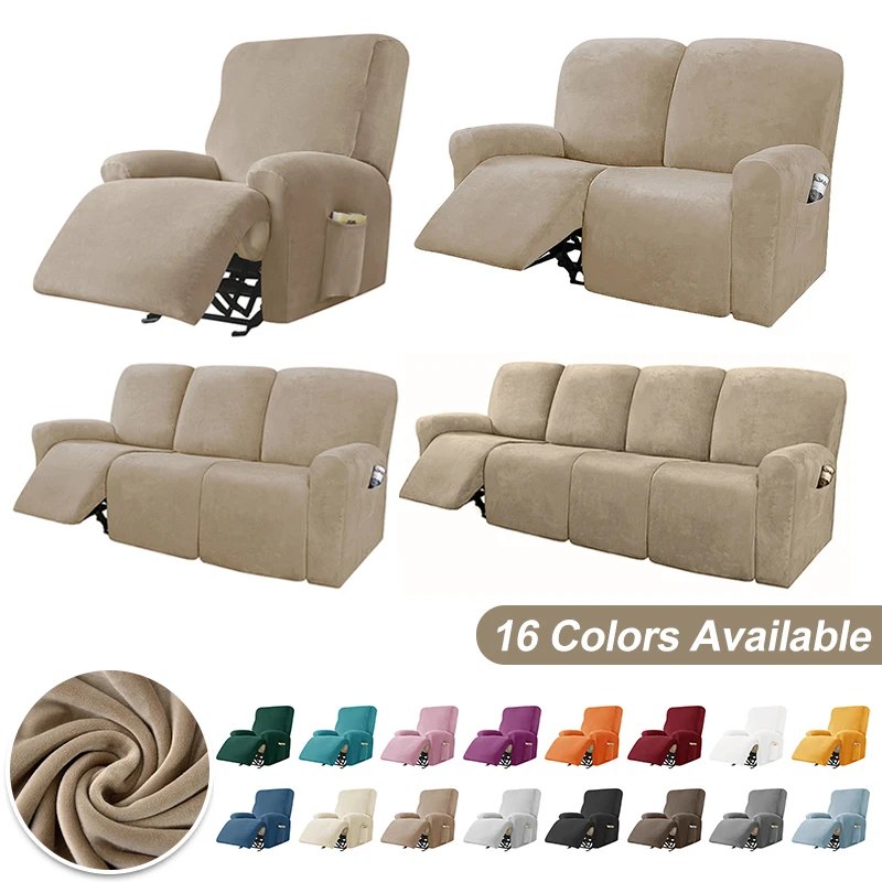 

1/2/3/4Seat Velvet Chair Cover Elastic Split Functional Lazy Boy Relax Armchair Cover Cofa Chivas Sofa Protect Cover Solid Color