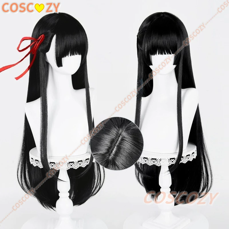 Jogo wuwa wuthering onda chisa peruca cosplay halloween anime festa feminino roleplay longo preto perucas retas