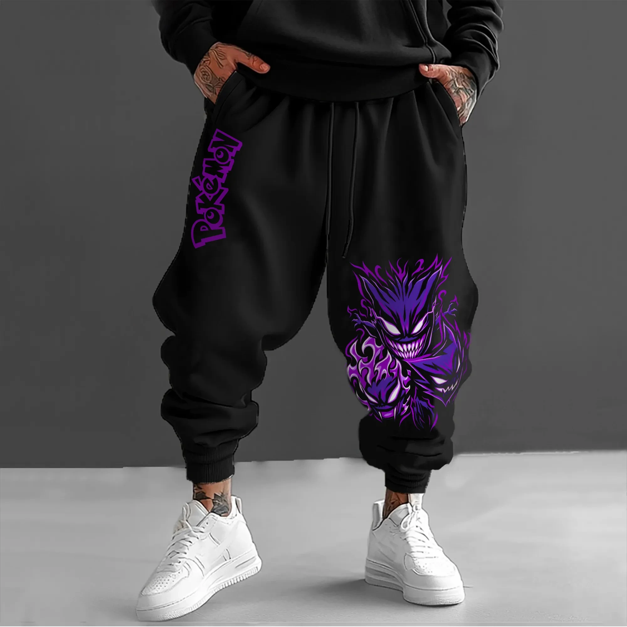 Pokémon Animation Derivatives Gengar Printing Men's and Women's Summer Fashion Oversize T-shirt、Hoodie、Shorts and Sweatpants