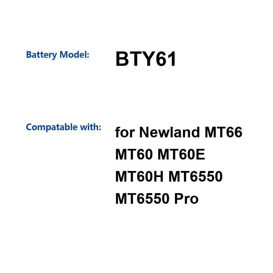 

Батарея сканера штрих-кода BTY61 3800 мАч для Newland MT66 MT60 MT60E MT60H MT6550 Pro