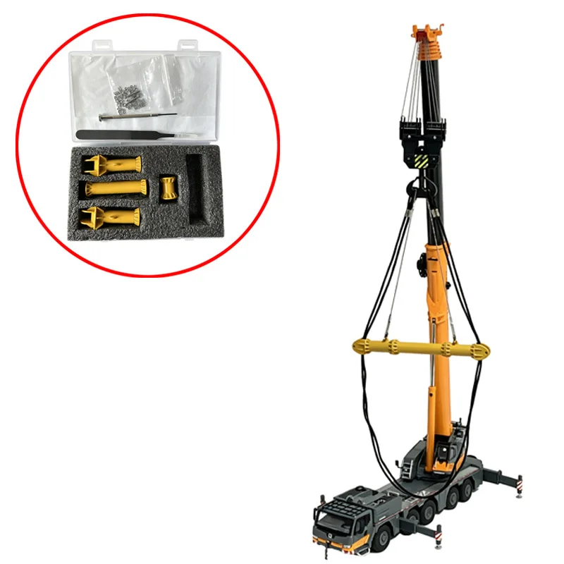 1Set 1/50 Scale Metal Spreader Bar Set for Static Crane Model Red/Yellow Lifting Beam Load Lifting Scene DIY Assembly Accessory