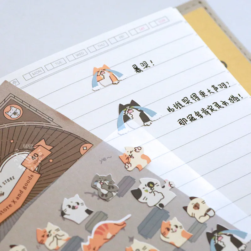 Kawaii Cat Shiba Inu Expressions Paper Stickers Scrapbooking Diy Journal Stationery Sticker Sheet Aesthetic Deco Supplies Gift