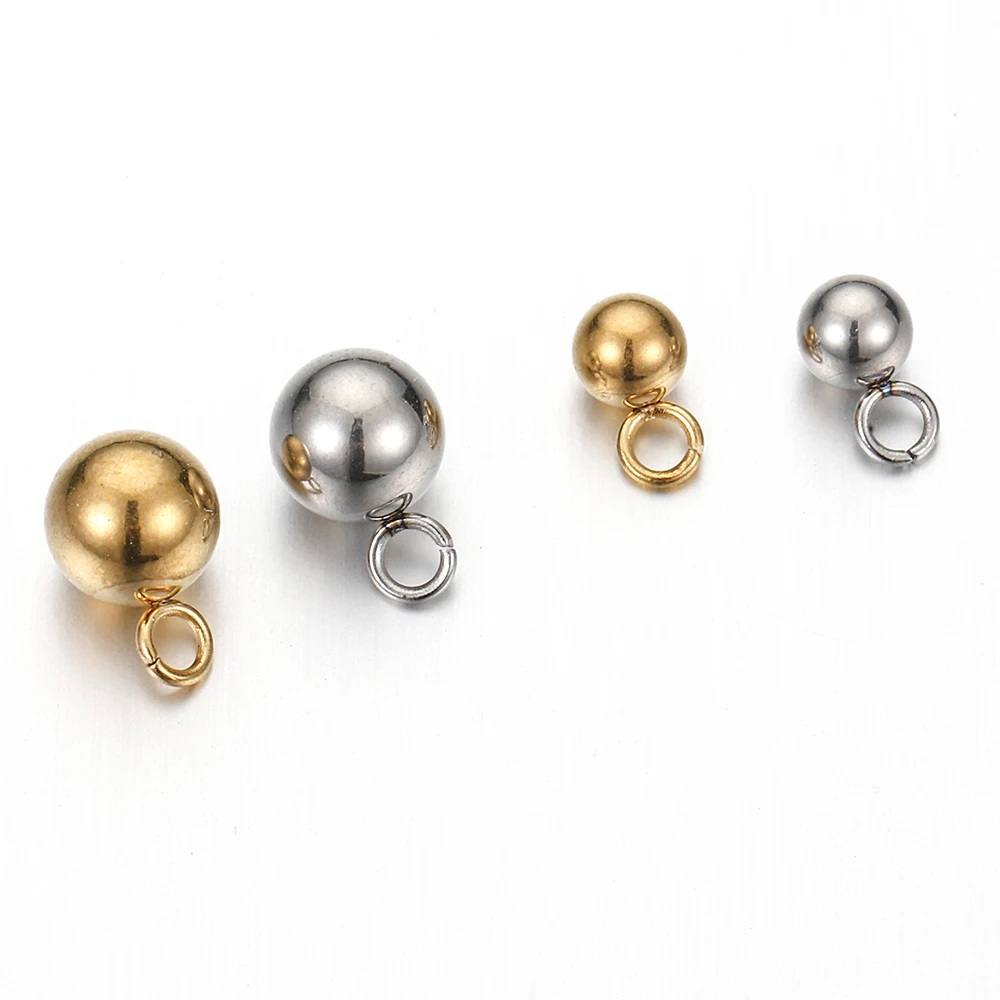 10-40 Stück Edelstahl-Kugelperlen Anhänger für Halsketten DIY Schmuckherstellung Ohrringe Armbänder Zubehör Großhandel – Detail 9