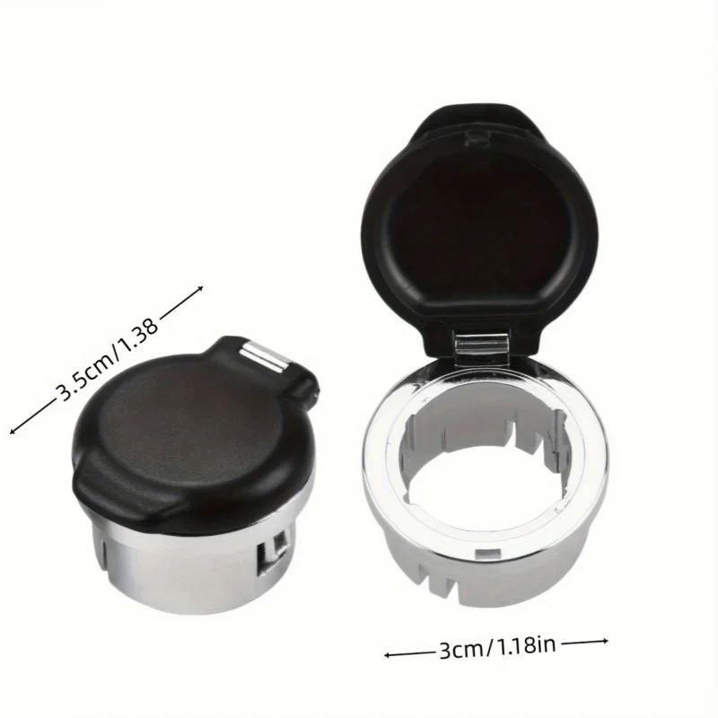 2Pcs 12V Chrome Dash Power Outlet Cover Plug Retainer For Chevrolet Silverado GMC Sierra 2007-2013 20983936 Socket Car