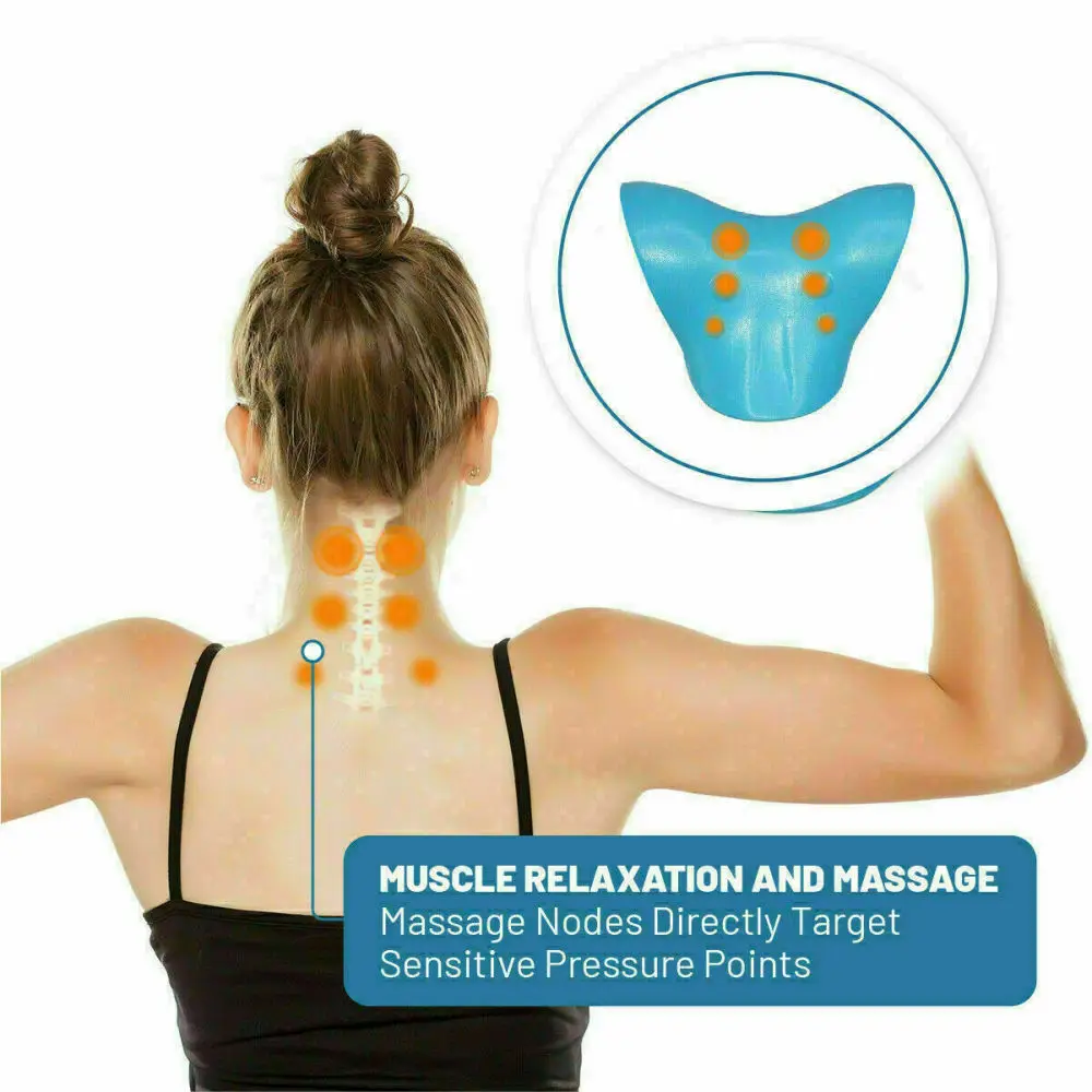 Neck Shoulder Stretcher Relaxer Cervical Chiropractic Traction Stretch Pillow for Muscle Pain Relief Spine Correction