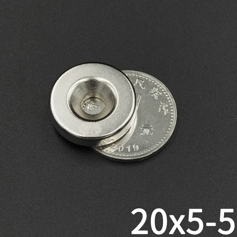 2/5 Pcs 20x5-5 Neodymium Imanes 20mm X 5mm Hole 5mm NdFeB N35 Round Super Powerful Strong Permanent Magnetic Imanes Disc image 5