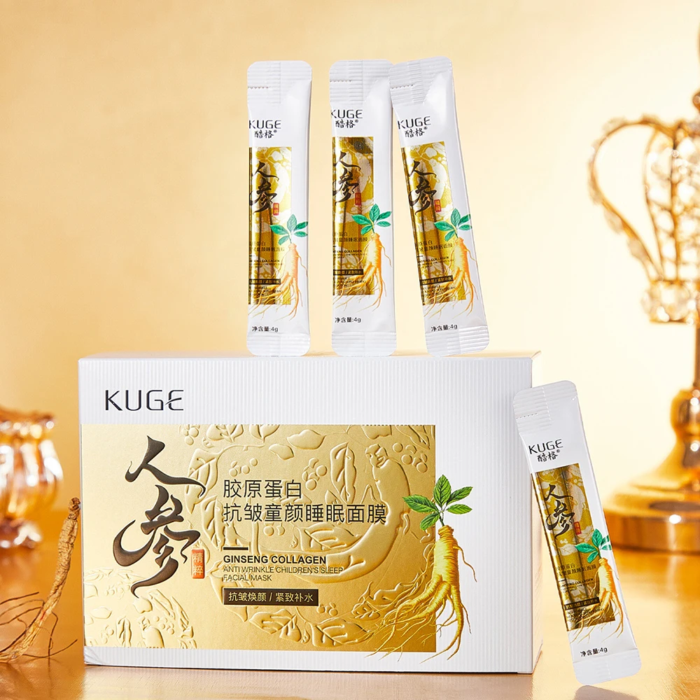 

Ginseng Collagen Reduce Wrinkles Sleep Facial Mask Increase Skin Elasticity Moisturizing Brighten Face Mask Skincare Products