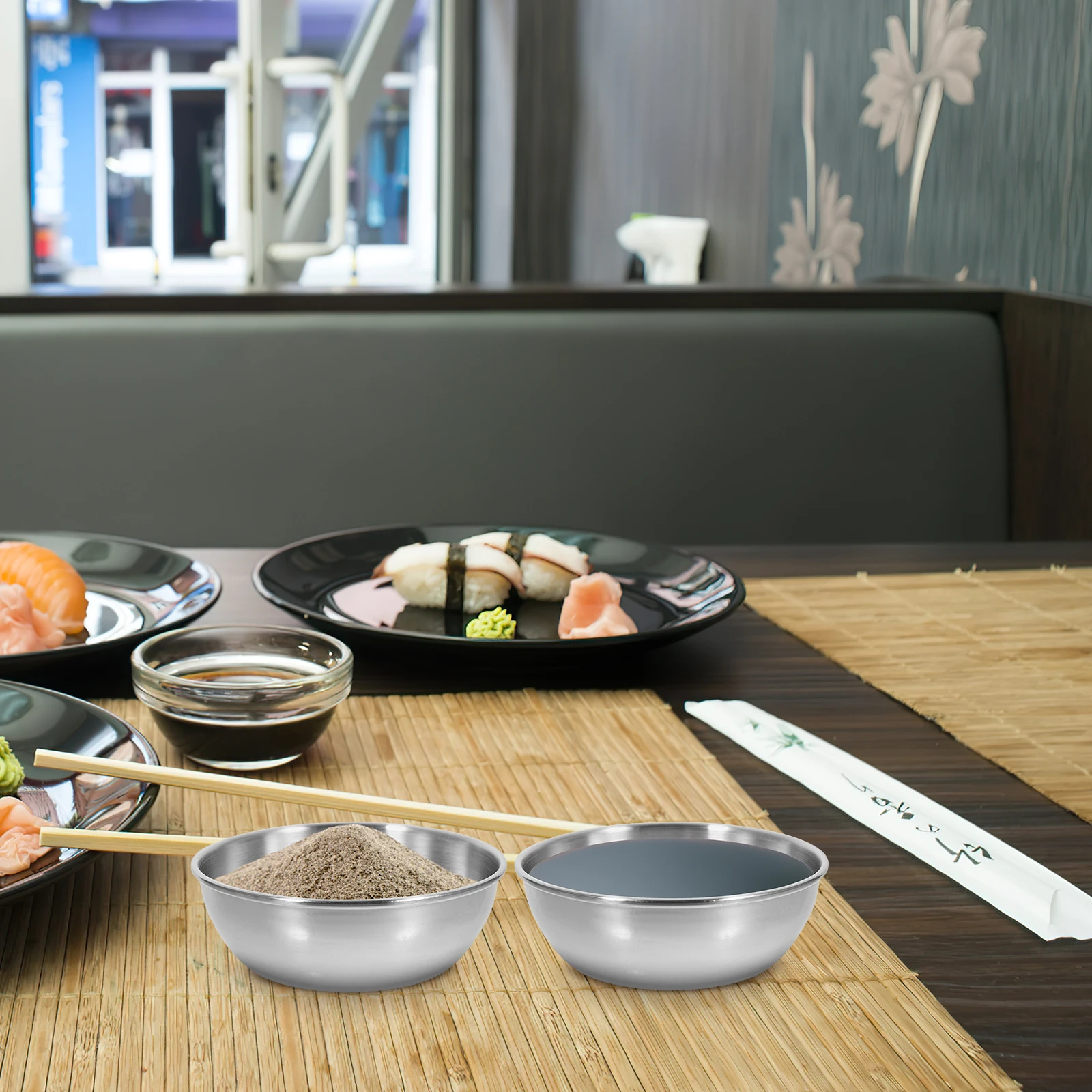 

4pcs Stainless Steel Flavor Dishes Shallow Wide Bowls for Dipping Sauces Soy Sauce Bowl Appetizer Plates Perfect Home