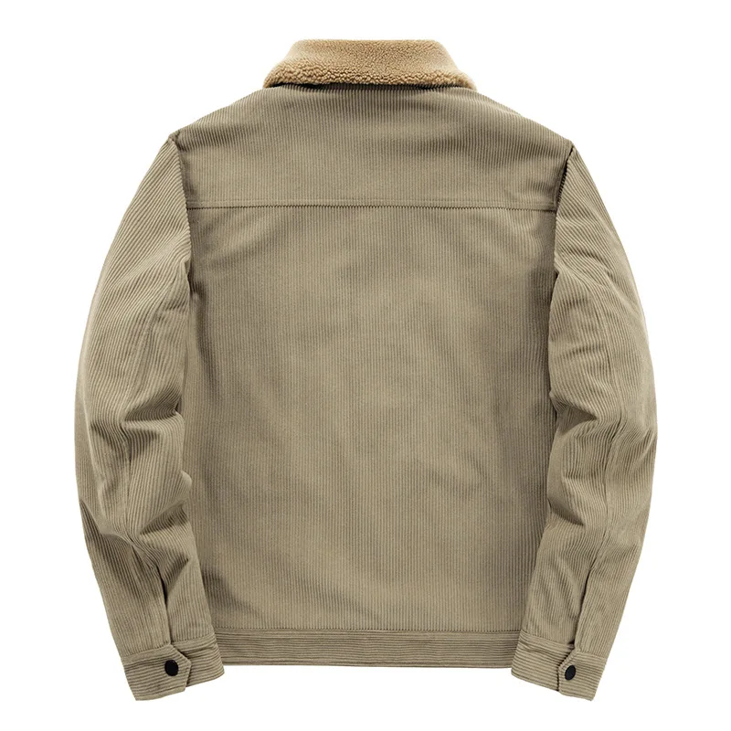 

Мужская осенне-зимняя бархатная утолщенная стеганая куртка в американском стиле ретро со средним меховым воротником, морозостойкая теплая