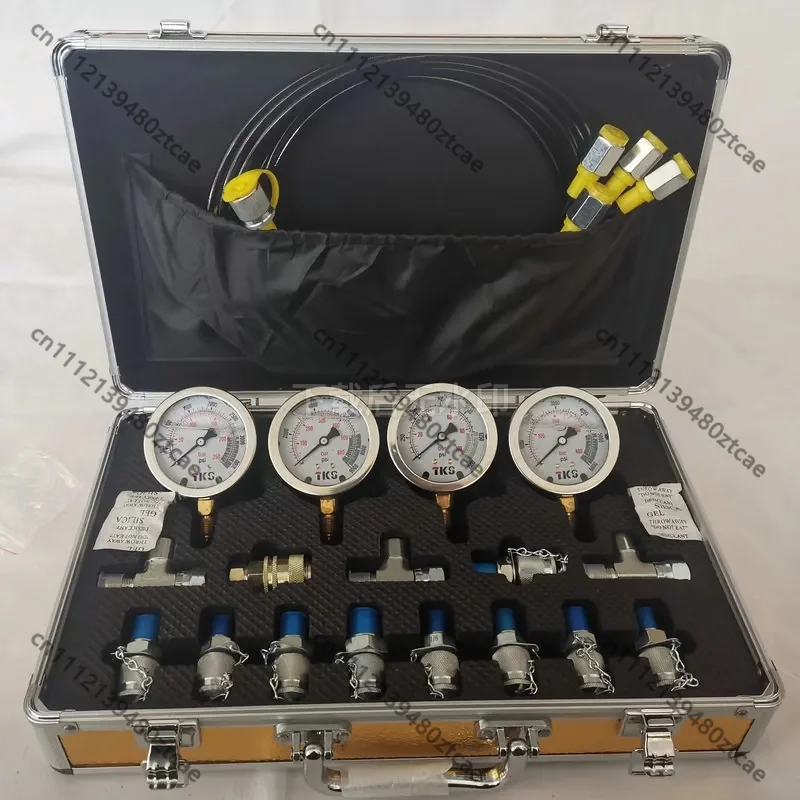 Excavator Hydraulic Pressure Test Kit  Valve Pressure Detection Tool Construction Machinery Hydraulic System Diagnostic Test Set