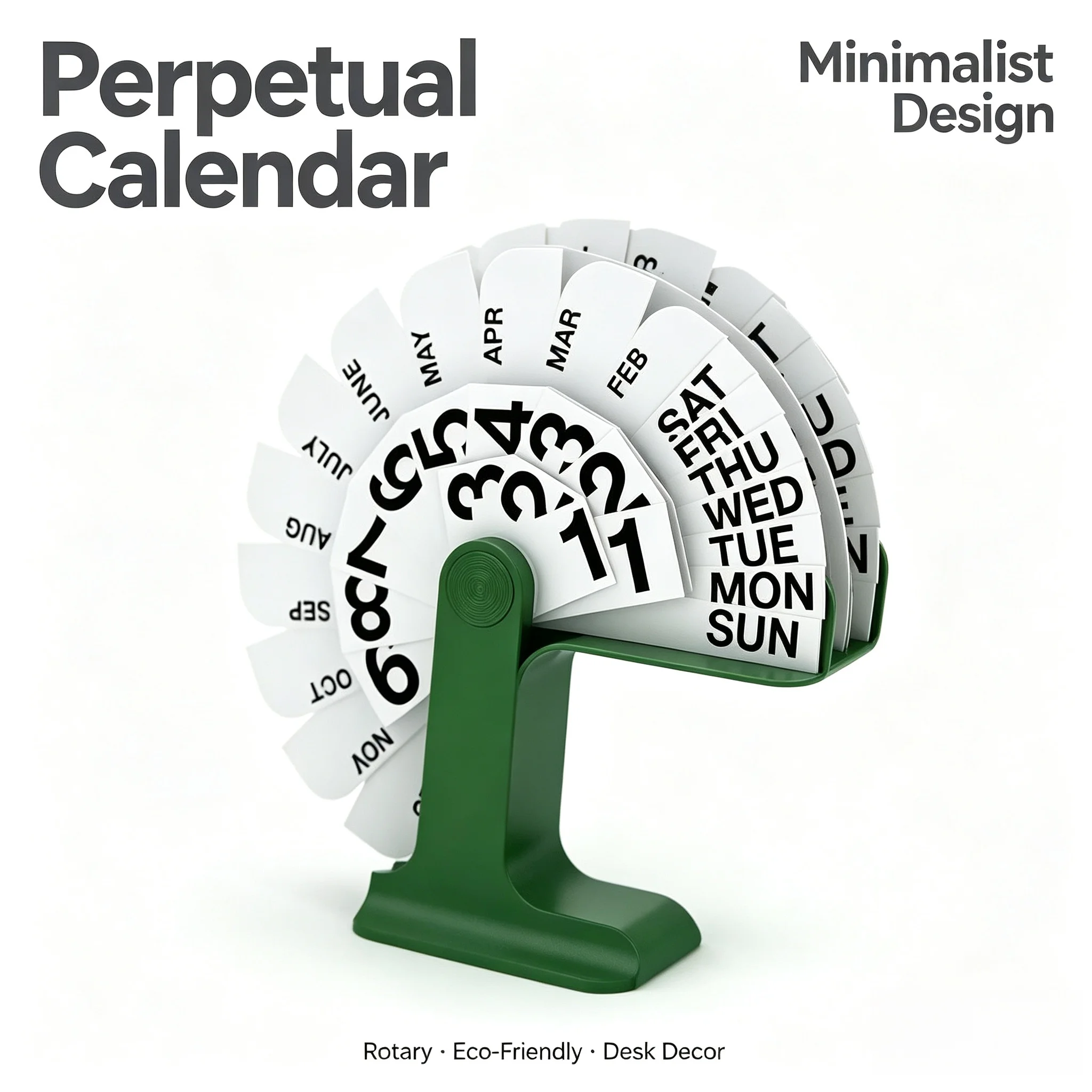 Moderner Minimalistischer Immerwährender Tischkalender Kreativer Plastik-Schreibtischkalender Bürodekoration Wohnungsdekoration Geschenk