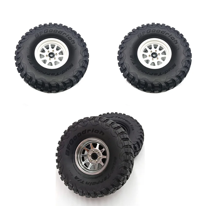 

2pcs 1.9-inch KM3 Tires Plus Metal Wheel Hub Tire Belt Sponge for 1/10 RC Crawler Car Traxxas TRX4 Defender AXIAL SCX10 RC4WD
