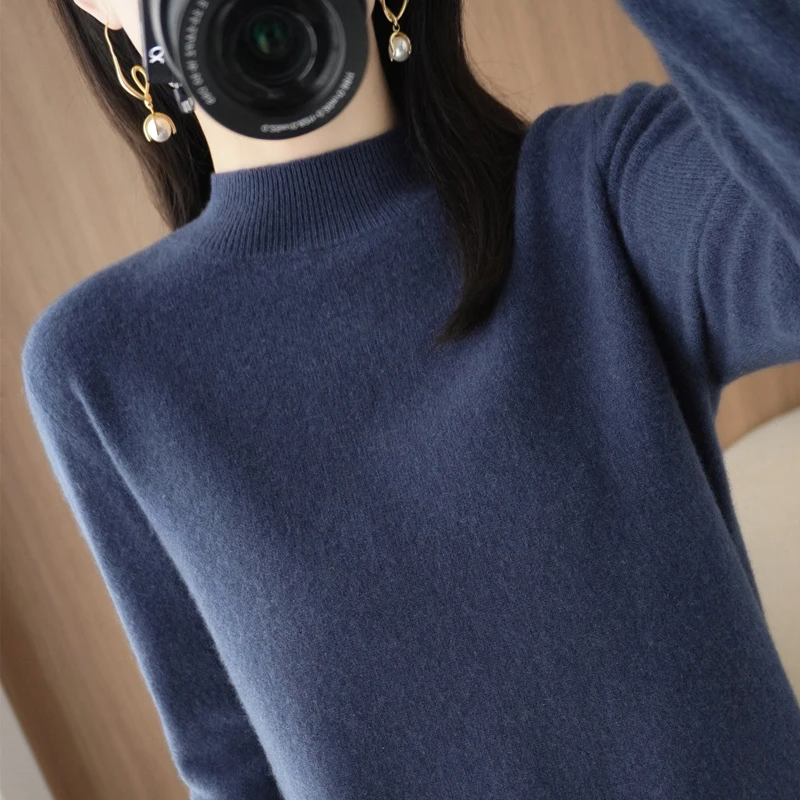 

New Turtleneck Cashmere Women Sweaters Casual Long Sleeve Knitted Jumper Female Bottoming Pullover Sweater women Autumn Winter