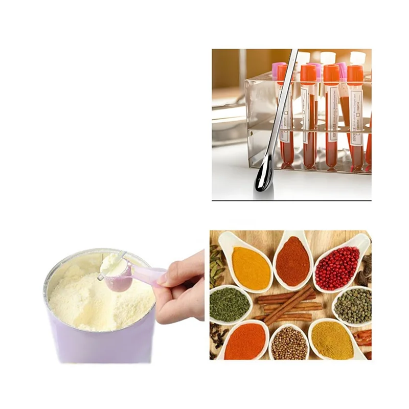 AT63-Lab Spatula Micro Scoop Set Stainless Steel Lab Tool Forpowders Gel Cap