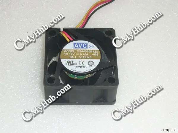 For AVC DS04020B12S 098 DC12V 0.40A 4020 4CM 40mm 40x40x20mm 3Pin 3Wire Cooling Fan DS04020B12S 098