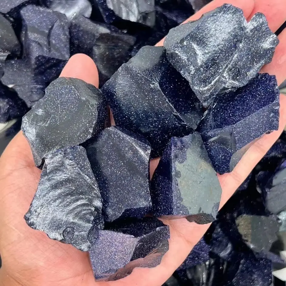 Natural Raw Stones Blue Sandstone Stone Reiki Gemstone Chakra Irregular Raw Stones Mineral Specimen for Fengshui Decoration