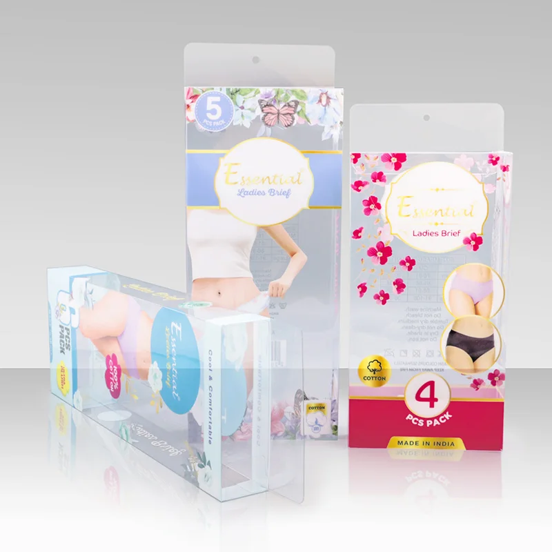 10 00piece.Custom.Custom underwear color printing cosmetic packing foldable PP PET PVC transparent plastic packaging box