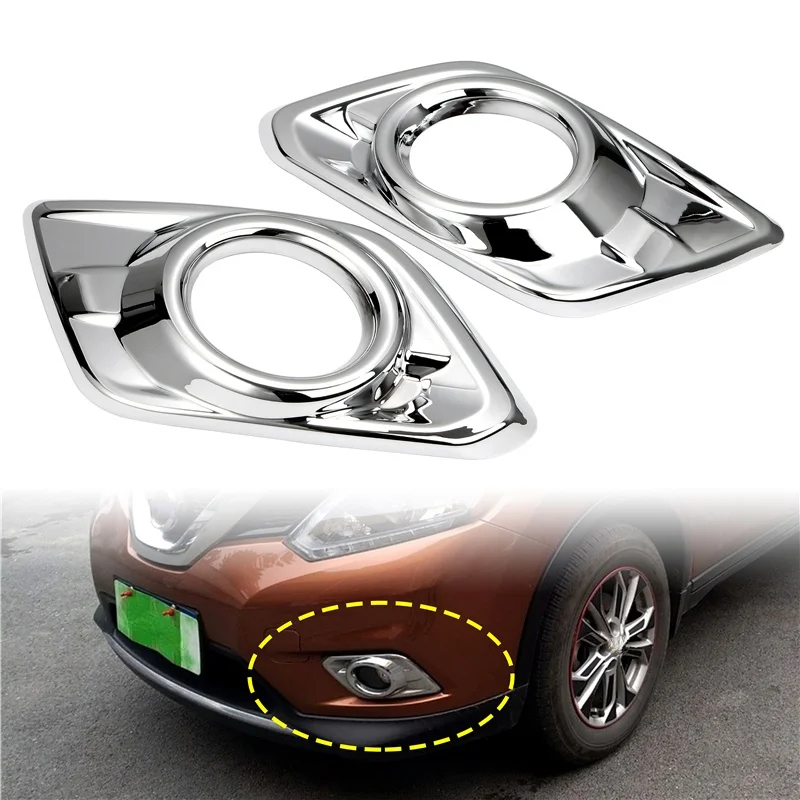 Car Rear Brake Light Protector Cover Front Rear Fog Light Decor Frame Sticker for Nissan X-Trail X Trail T32 Rogue 2014-2016