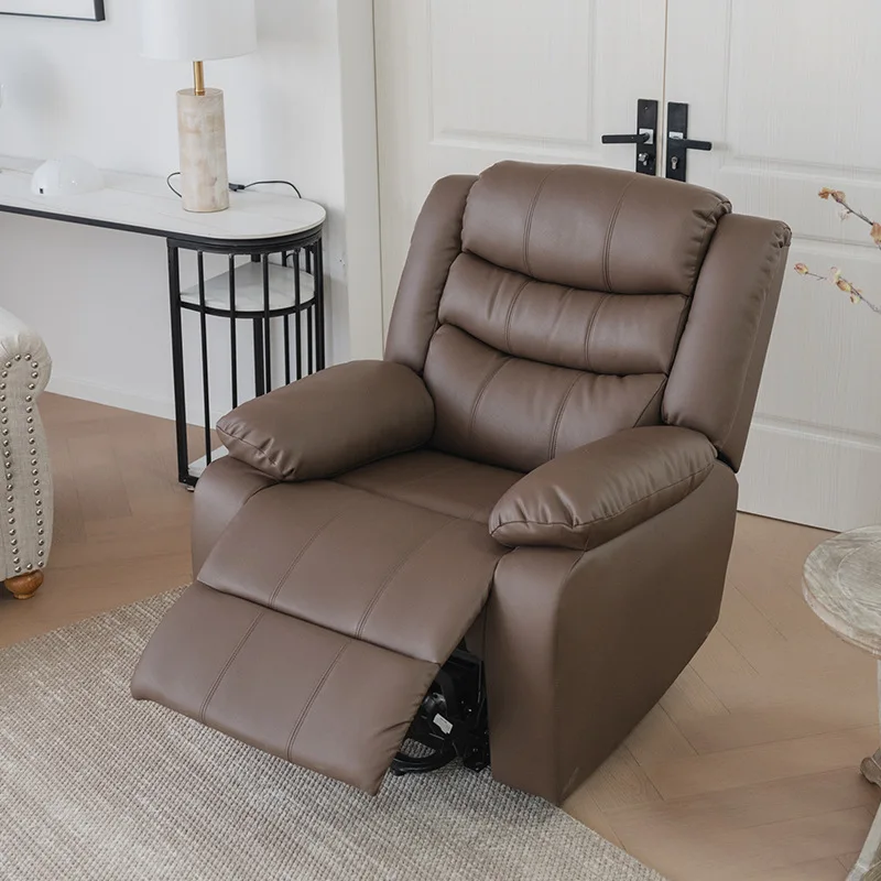 

# Modern Leather Lift-up Flat Reclining Leisure Sofa Chair Living Room Bedroom Home Office Hotel Use-Multi-functional Lazy Sofa
