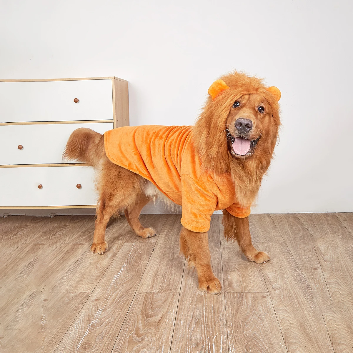 The Lion King Dog Halloween Costume Pet Lion Hoodie for Small Dogs ( Orange)