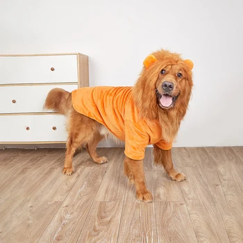 The Lion King Dog Halloween Costume Pet Lion Hoodie for Small Dogs ( Orange) 1