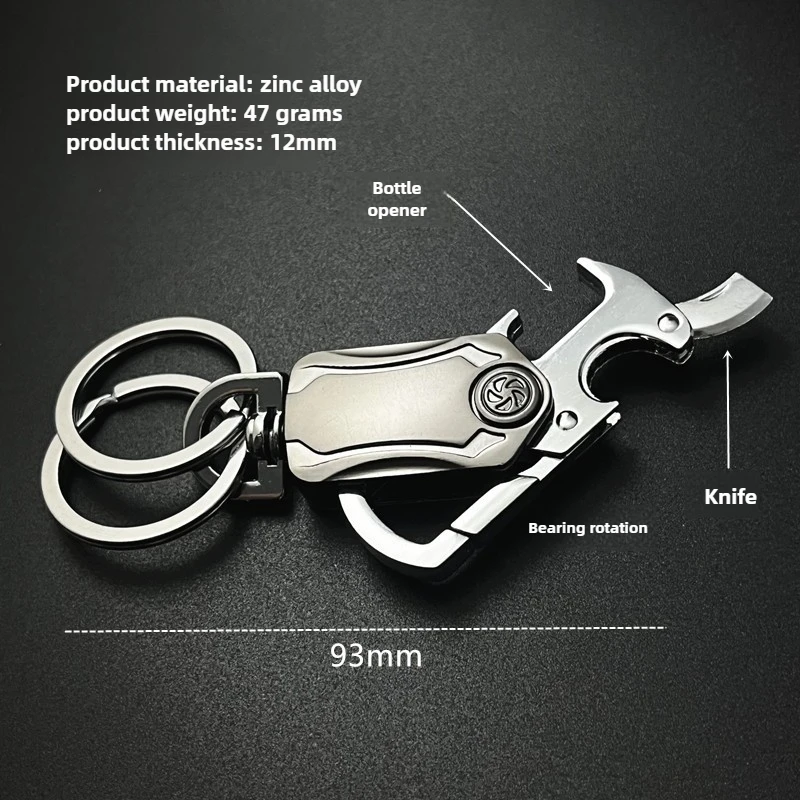 High Quality Simplicity Waist Hanging Creative Double Ring Metal Zinc Alloy Key Chain Men's Women's Keychain