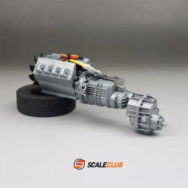 SCALECLUB 1/14 3 Speed Gearbox with Super Select Transfer Case For Scania Man Actros Volvo Car Parts Rc Truck Trailer Tipper