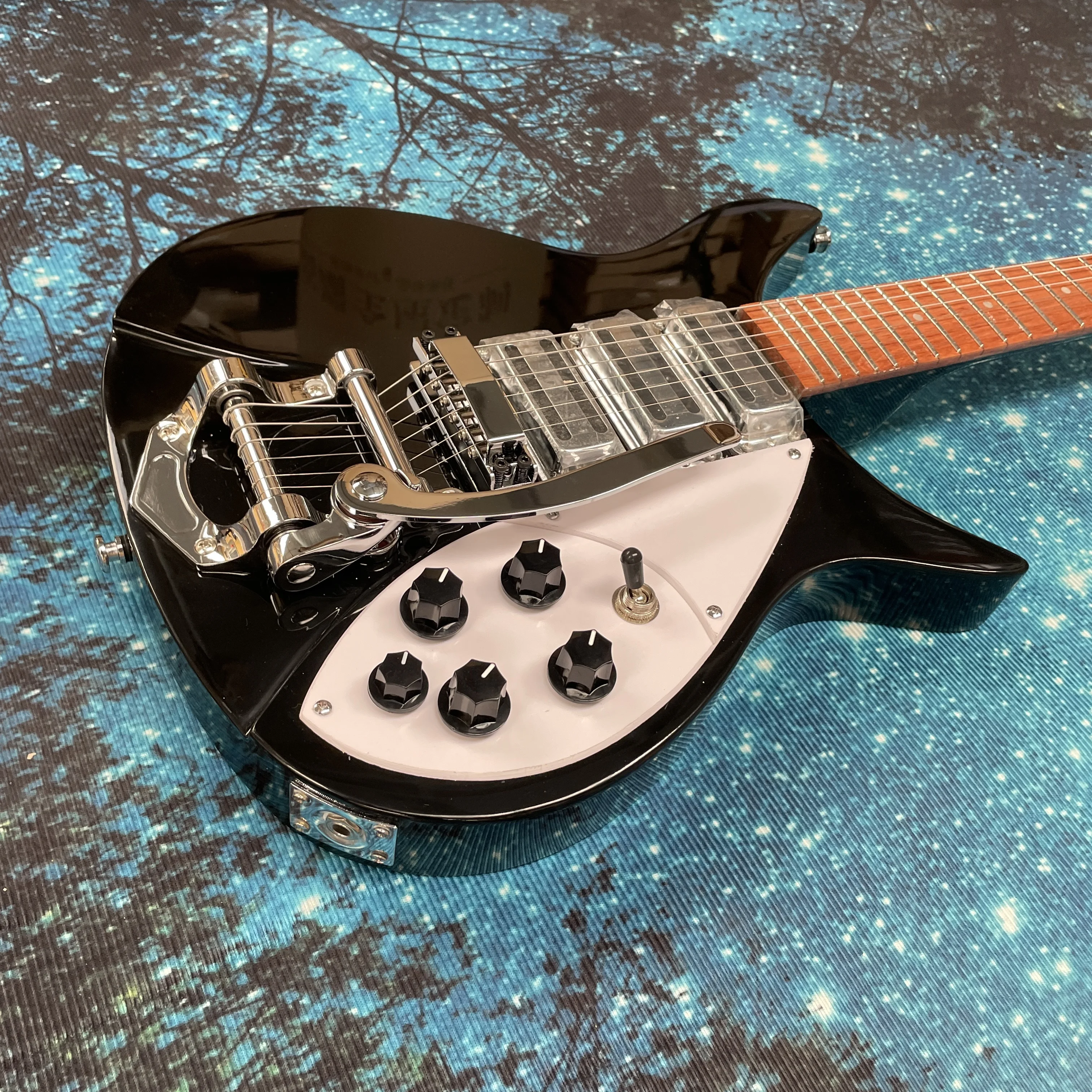 Black lacquer electric guitar, rosewood fingerboard guitars, 21-fret maple neck electric guitarra view 5