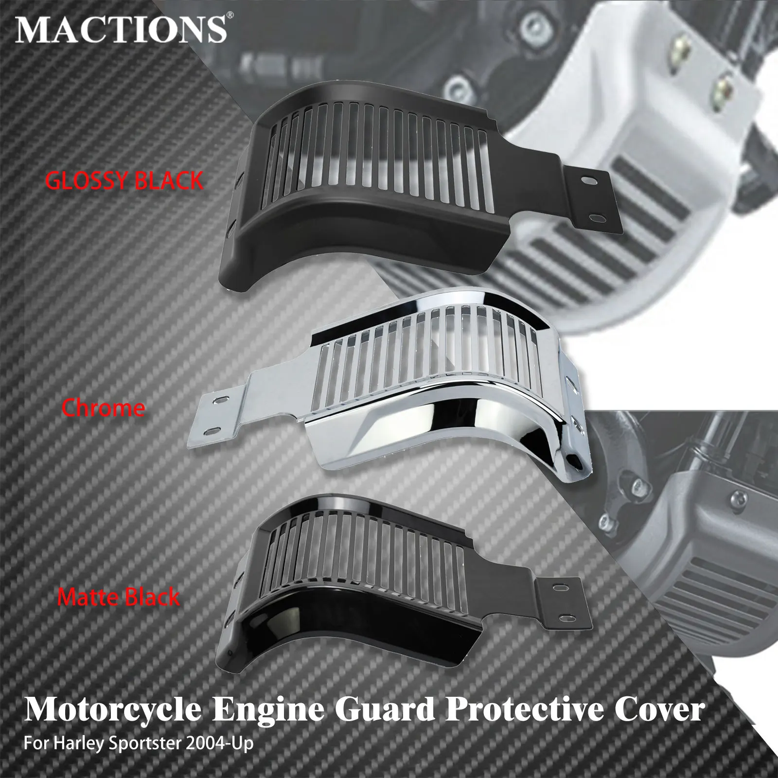 Motorcycle Engine Guard Protective Cover Skid Plate Cover ABS For Harley Sportster Iron XL 1200 883 72 Roadster XL1200X 2004-Up