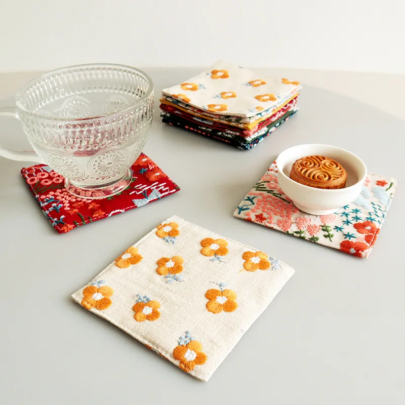 2025 New Heat Resistant Cotton Linen Coasters Sewn With Accuracy Bar Accessories Coasters For Long Time Use On Both Side