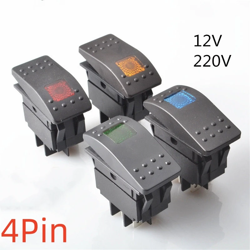 

1PCS Self-locking 12V/220V modified RV yacht switch boat rocker switch headlight switch