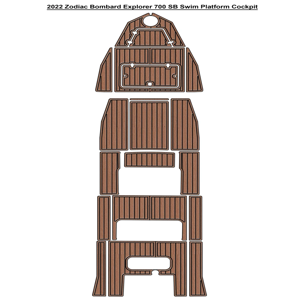 

2022 Zodiac Bombard Explorer 700 SB Swim Platform Cockpit Pad Boat EVA Teak Deck Floor Mat SeaDek MarineMat Style Self Adhesive