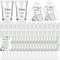 10pcs/50pcs Wedding Favors for Guest 30ml Short Glasses Cheers to Love Acrylic Clear Shot Glasses Set For Wedding Party Gifts