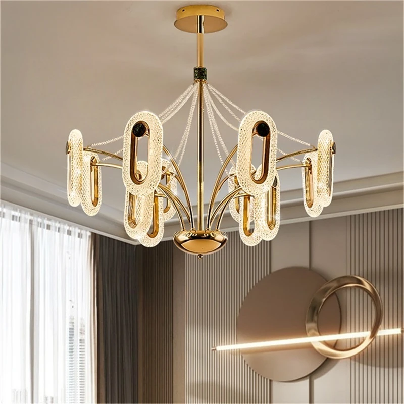 

Nordic Chandelier Lamp Fixtures Modern Pendant Lights Five Rings LED Home for Decoration