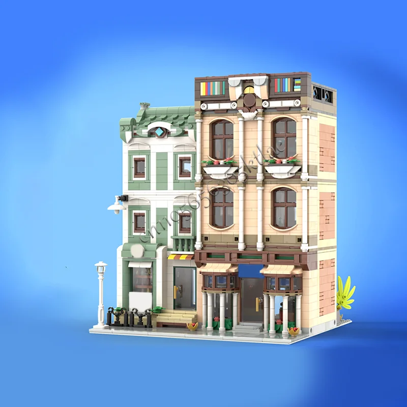 2700 個現代建築ワークスタジオと薬局モジュラービルディングブロックモデルセットディスプレイおもちゃ子供組み立て誕生日プレゼント