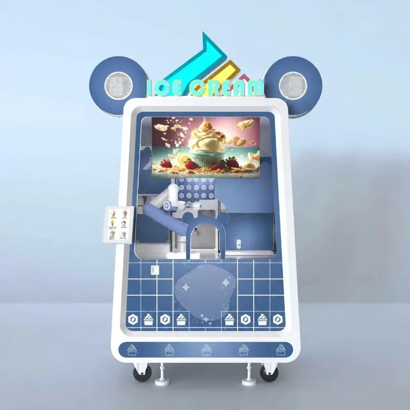 Full Automatic Ice Cream Cup Robot Vending Machine Intelligent Supplier Serve Equipment Custom