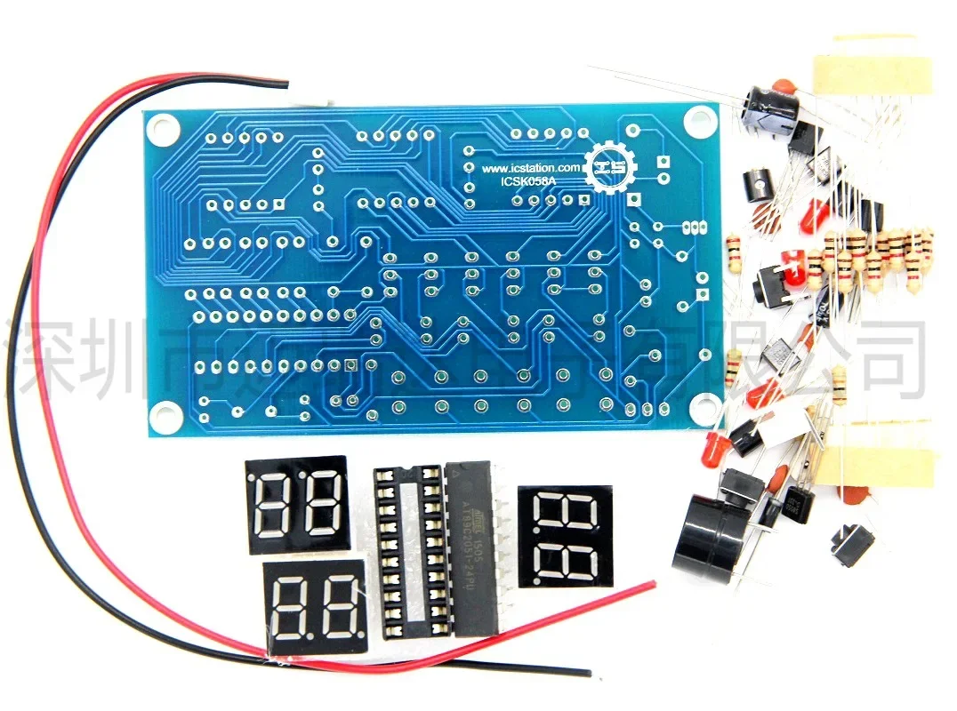 Digital Clock DIY Kit 6 Bits C51 AT89C2051 Chip Electronic Alarm Clock Kit FR-4 PCB with Buzzer Learing Kit for Arduino