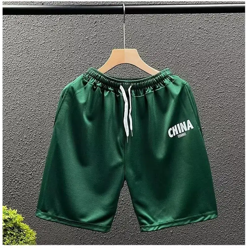 

Loose Large Size Men's Shorts Trendy Summer Casual Beach Pants mid Waist Five-Quarter Length Straight Leg Sporty Quick Dry