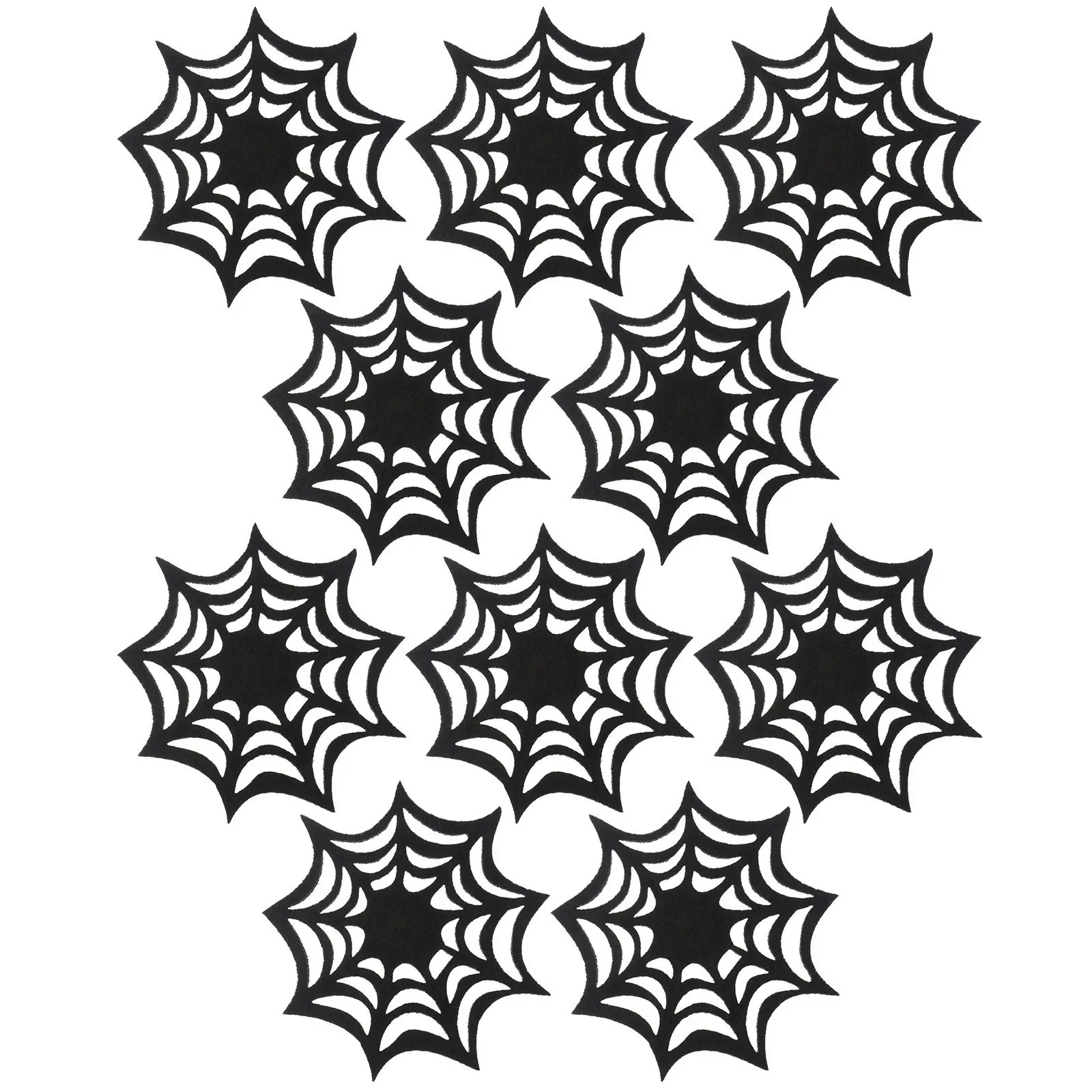 10Pcs Halloween Spider Web Coasters Cool Drink Coasters Festive Funny Horror Decor for Tables Car Cup Holder Gothic Atmosphere