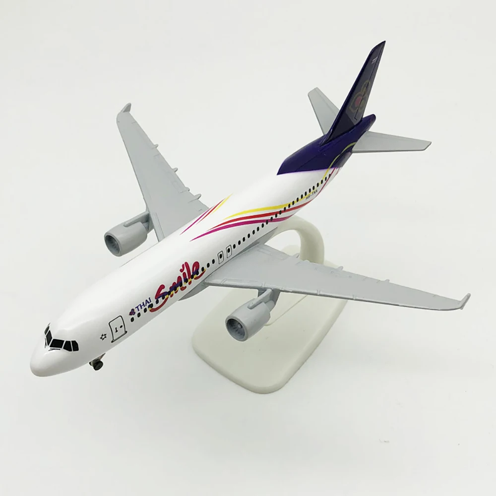 20 cm Flugzeug THAI Smile Airlines Airbus A320 mit Fahrwerk Legierung Flugzeug Modell Spielzeug Kinder Geschenk für Sammlung Dekoration