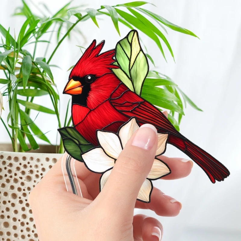 

Вставка для растений в горшке, украшение для горшка с птицами, витражное украшение для поделок, стеклянное украшение для наряда,