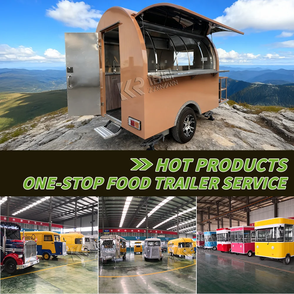 Stainless Steel Mobile Concession Trailer Coffee Taco Food Truck Mobile Kitchen Cart BBQ Ice Cream Food Trailer For Sale