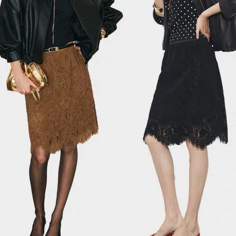 

Новая модная кружевная юбка, женская элегантная вязанная крючком юбка с цветочным принтом, женские мини-юбки для вечеринок во французском стиле ретро