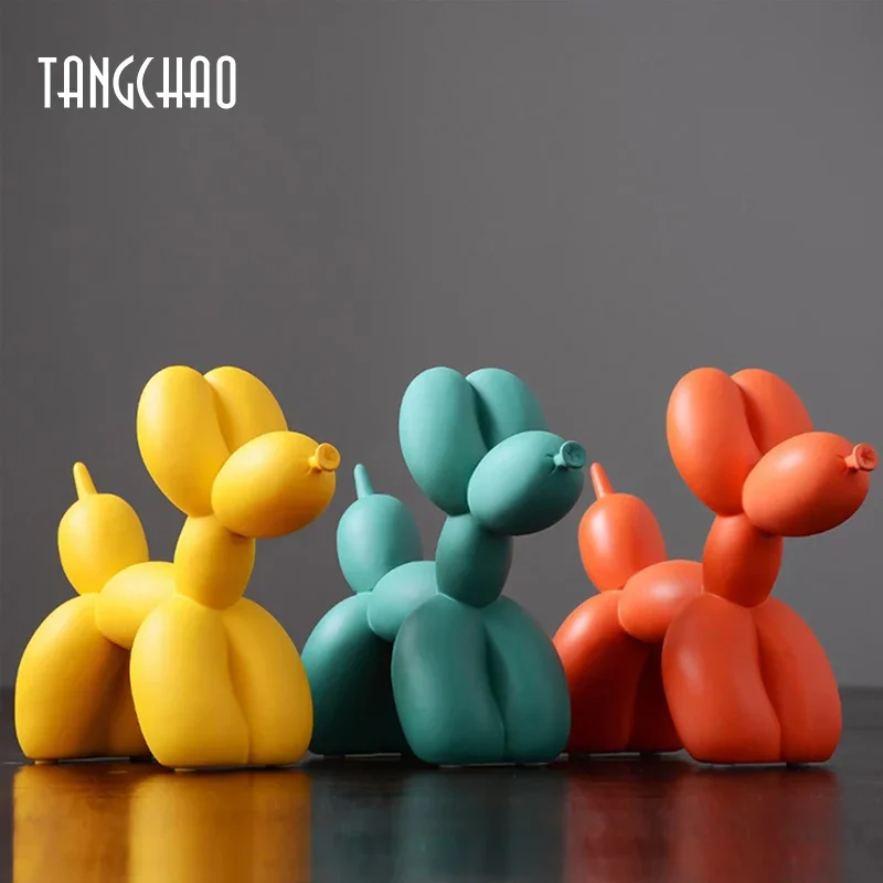 

Balloon Dog Figurines For Interior Home Decor Nordic Modern Resin Animal Figurine Sculpture Statue Home Living Room Decoration