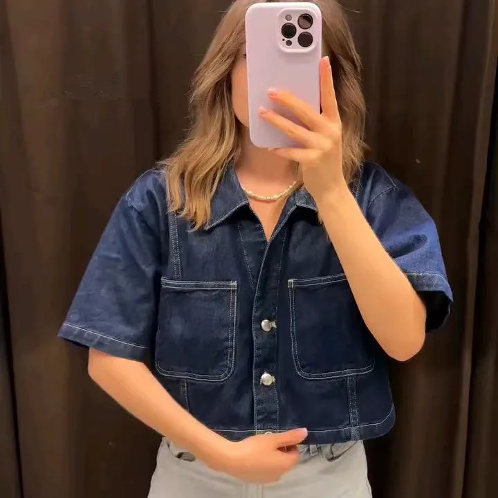 

Летний новый джинсовый комплект WMXZ: модные женские брюки-юбка с высокой талией, повседневные, из других материалов, 100%