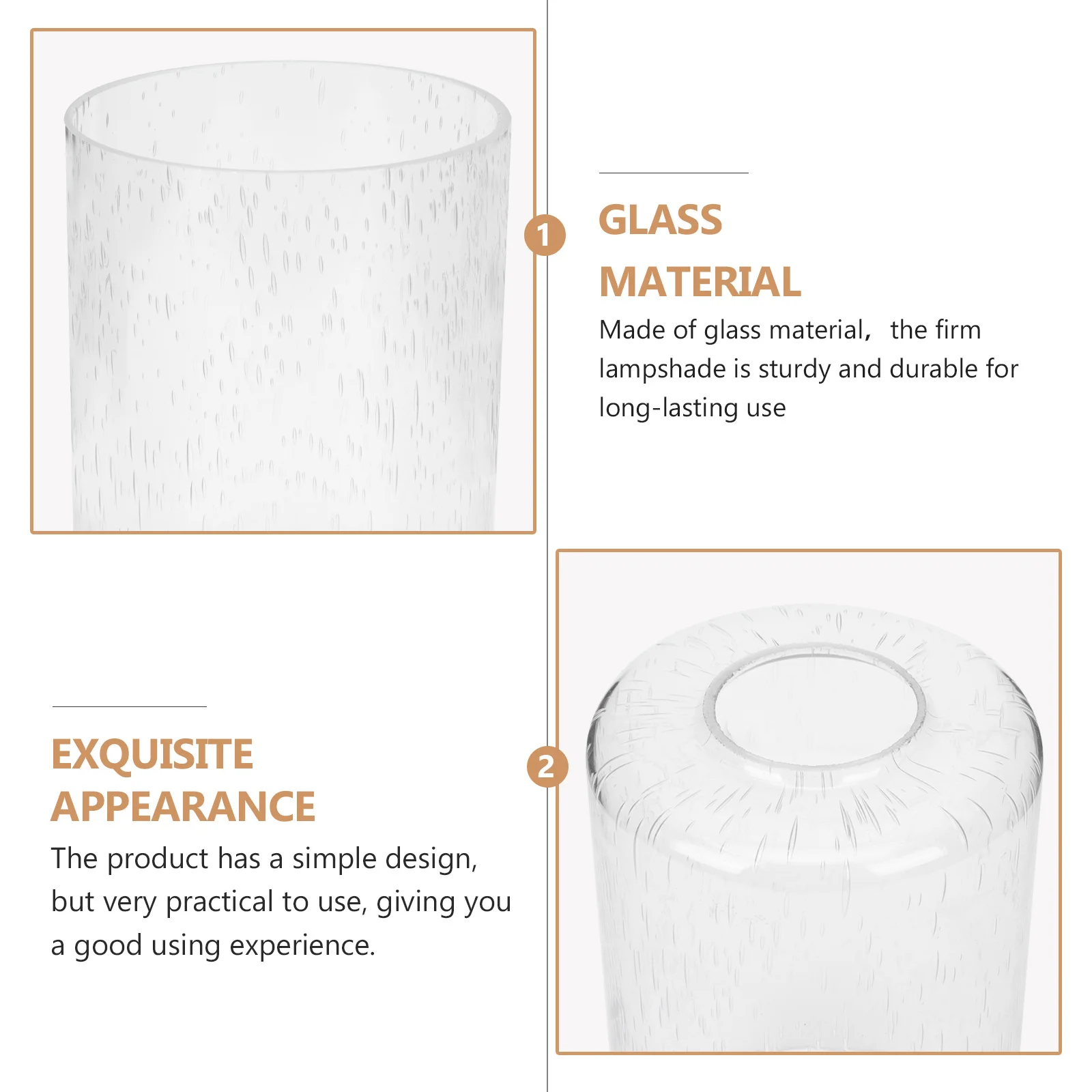 

Glass Lampshade Cylinder Bubble Durable Light Cover for Home Hotel Bedroom Study Ceiling Wall Light Accessory Ceiling Lamp Cover