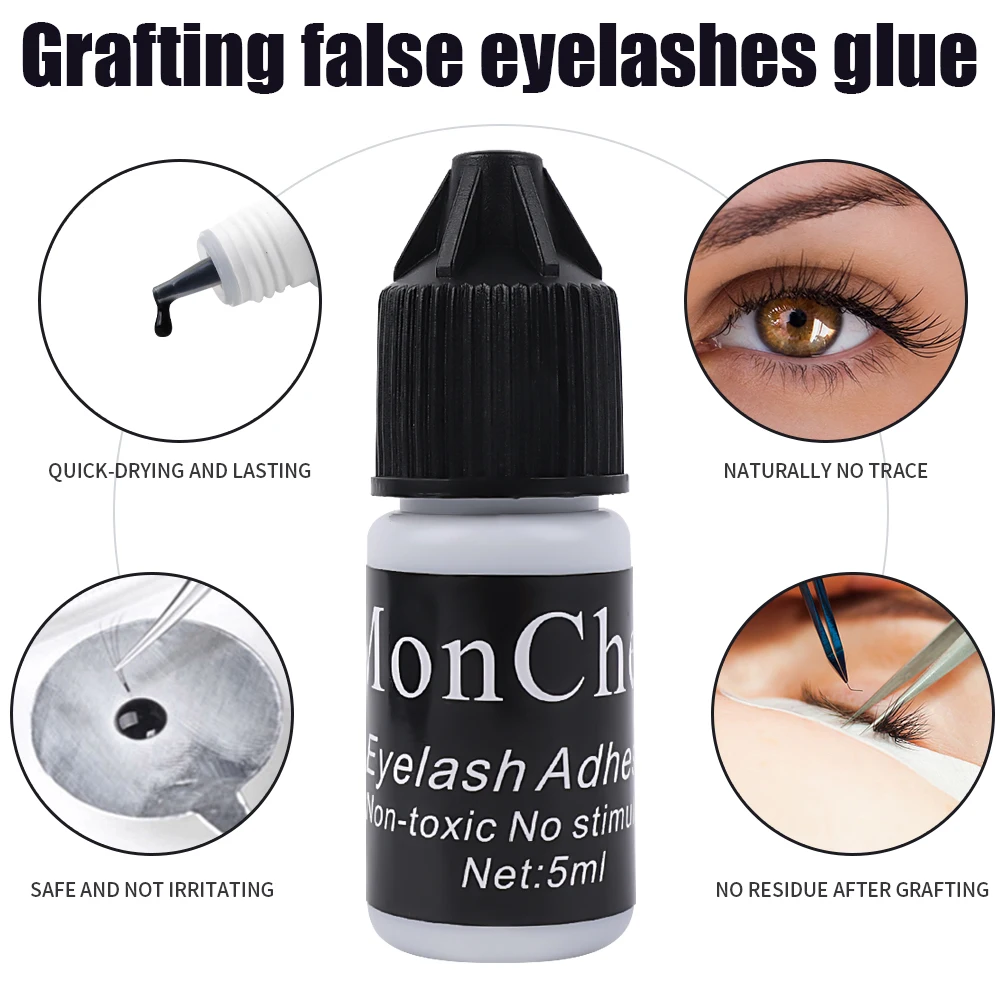 5ml Black Eyelash Extension Glue Waterproof Quick Drying Sturdy Glue for Semi-Permanent DIY Grafting Eyelash Extension Glues