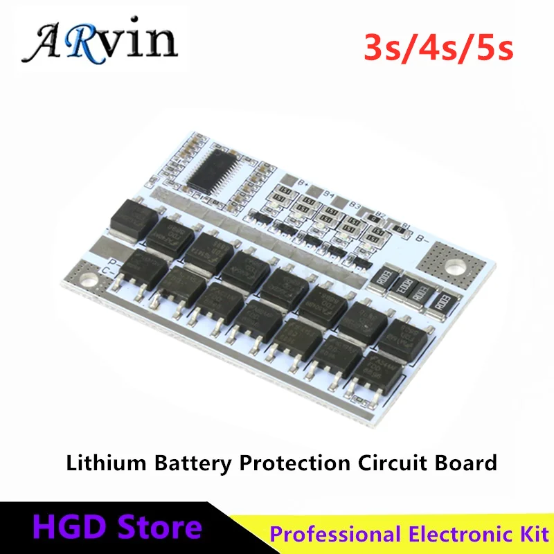 3s/4s/5s Bms 12v 16.8v 21v 3.7v 100a Li-ion Lmo Ternary Lithium Battery Protection Circuit Board Li-polymer Balance Charging